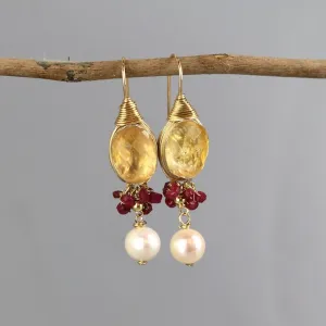 Citrine Ruby Ronit Earrings