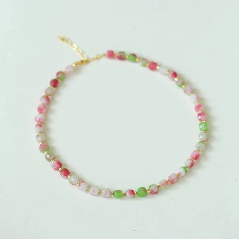 Colorful Dopamine Candy Tourmaline Beaded Necklace