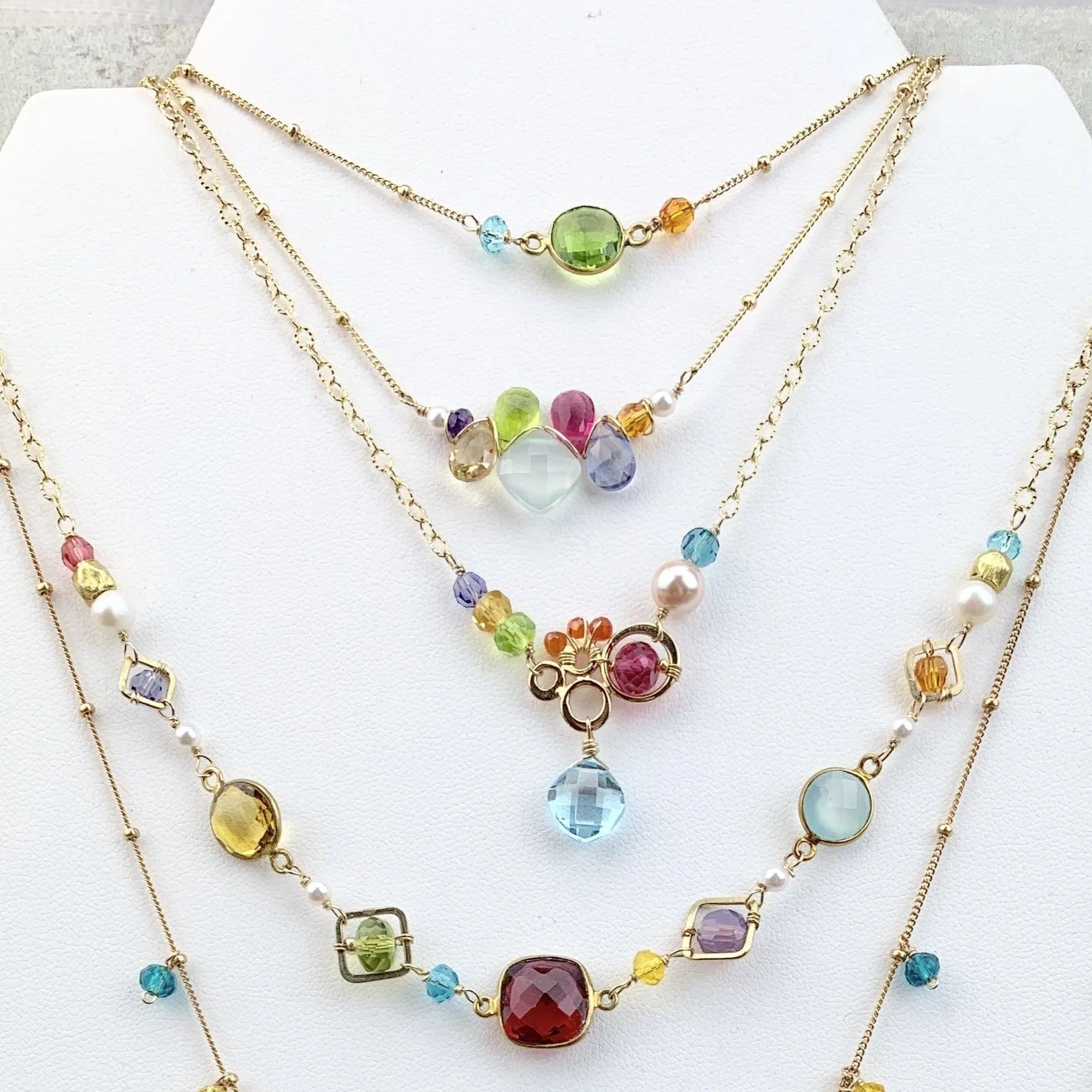 Colorful Mini Katie Gem Necklace