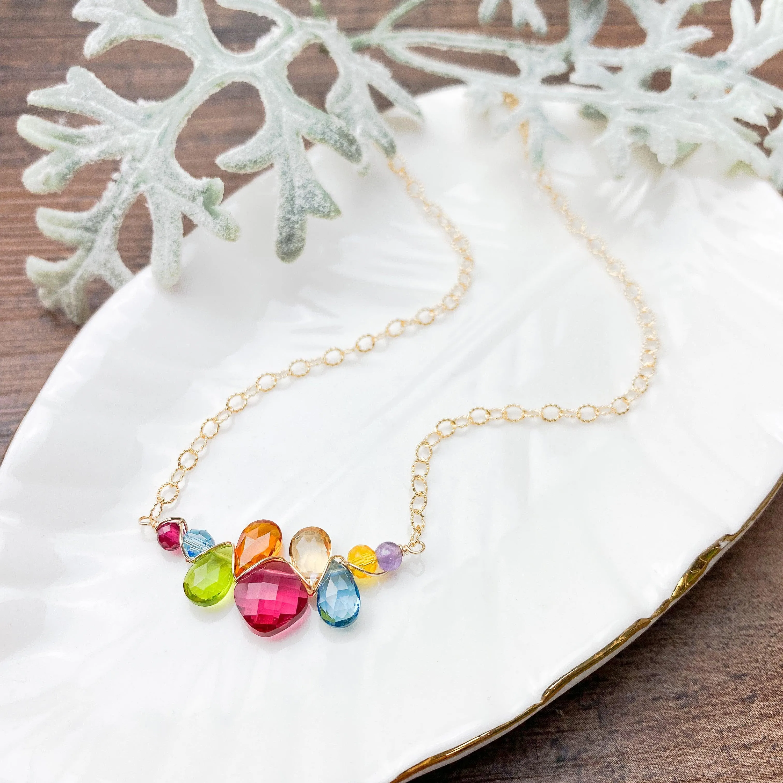 Colorful Mini Katie Gem Necklace