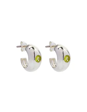 Cosmic Peridot Stud Earring Silver