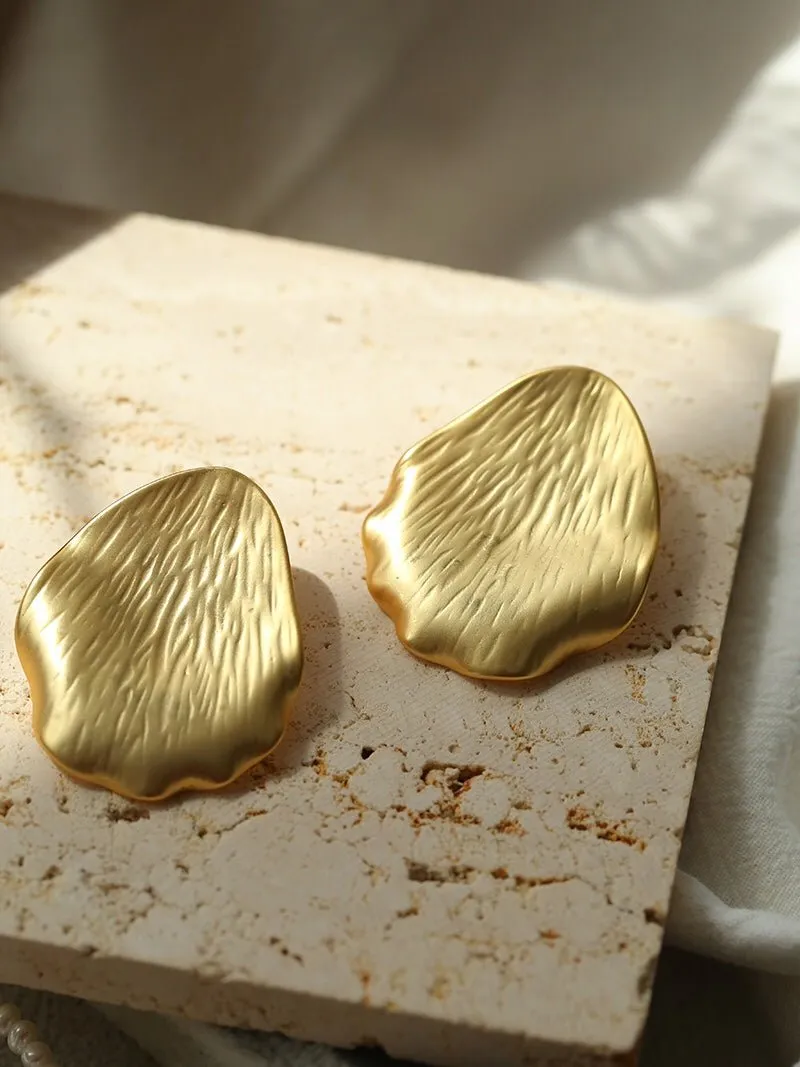 Creative Artistic Petal Textured Statement Earrings