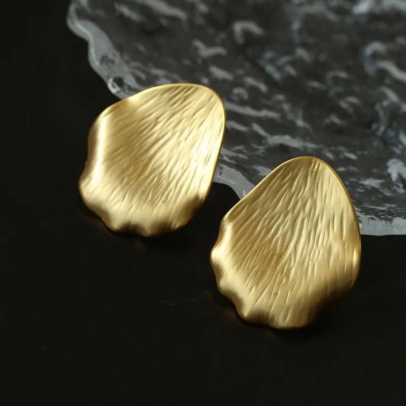 Creative Artistic Petal Textured Statement Earrings