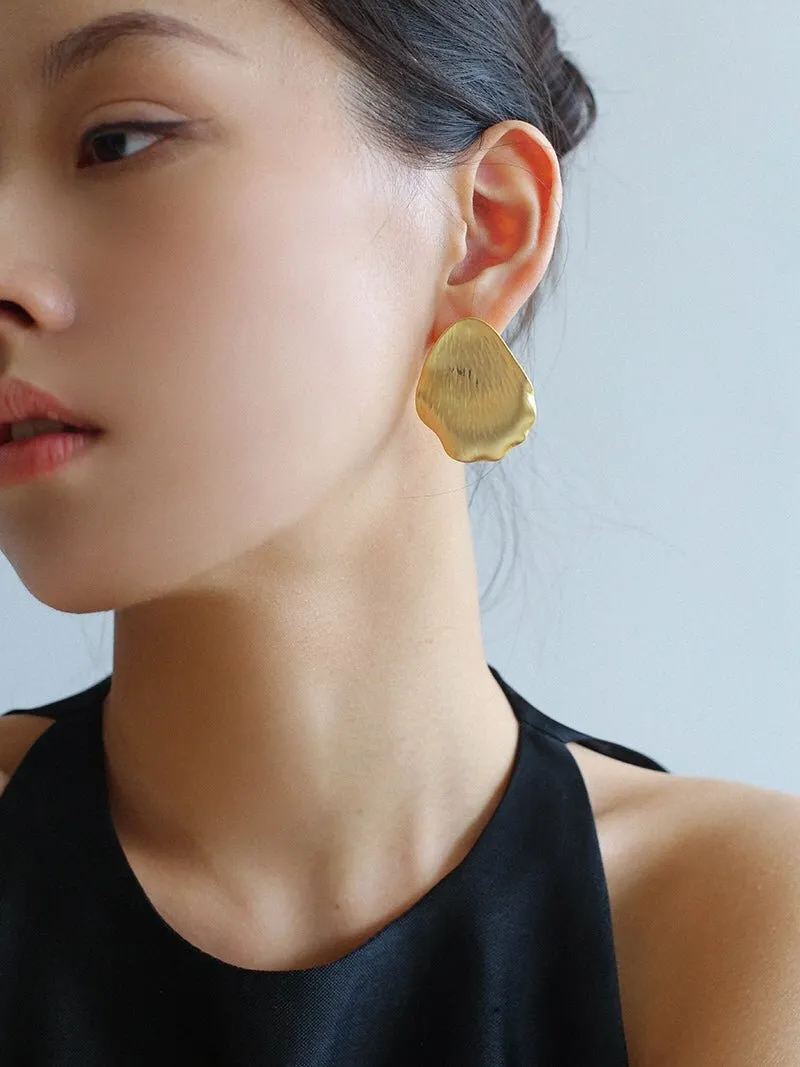 Creative Artistic Petal Textured Statement Earrings