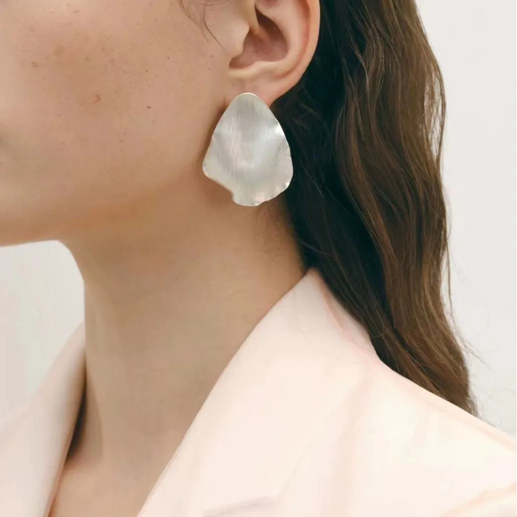 Creative Artistic Petal Textured Statement Earrings