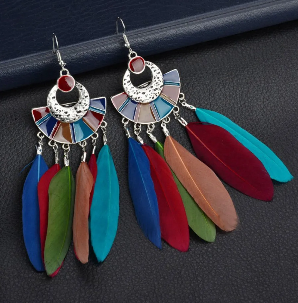 Desert Sunset Feather Earrings