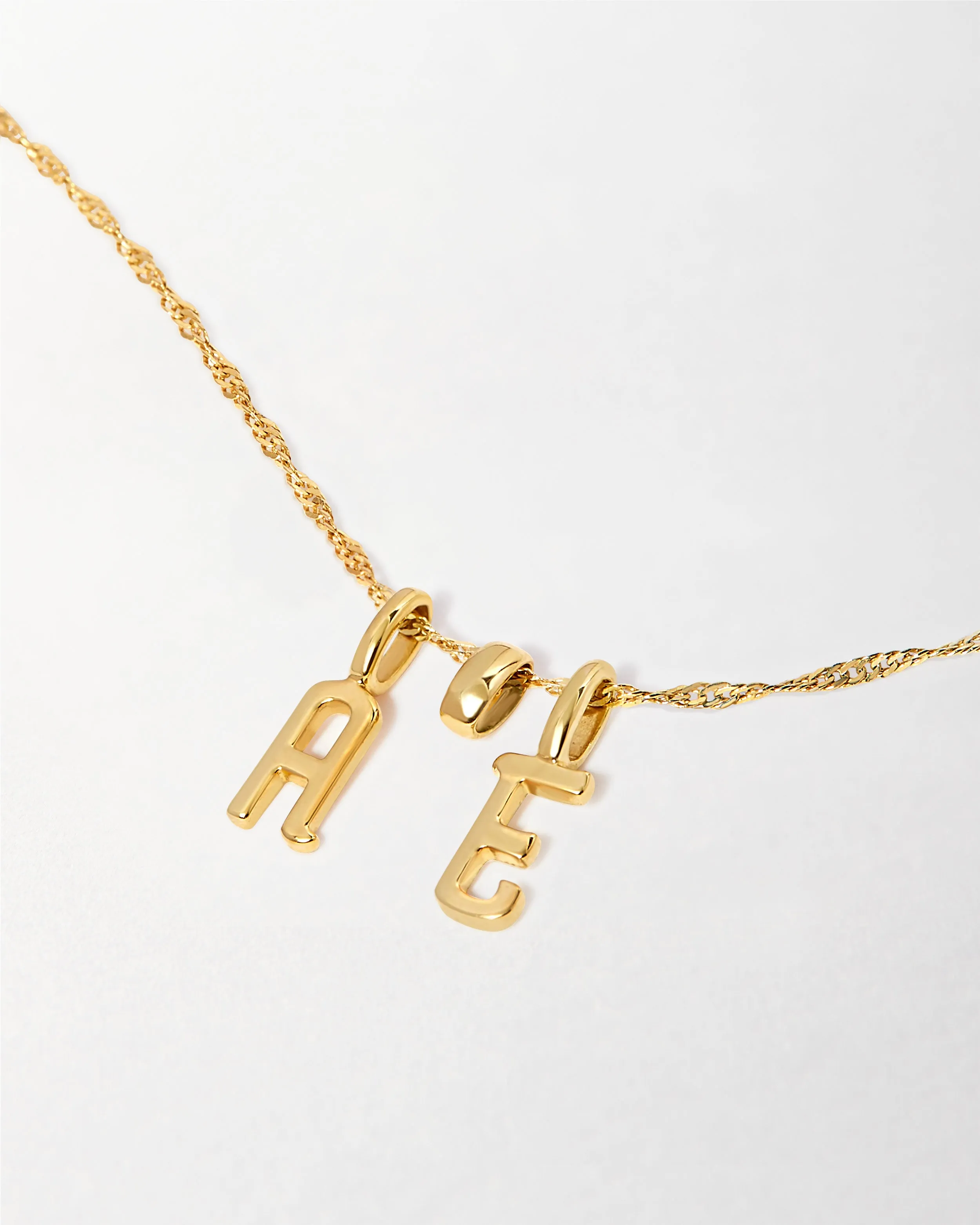 Double Initial Solid Gold Necklace