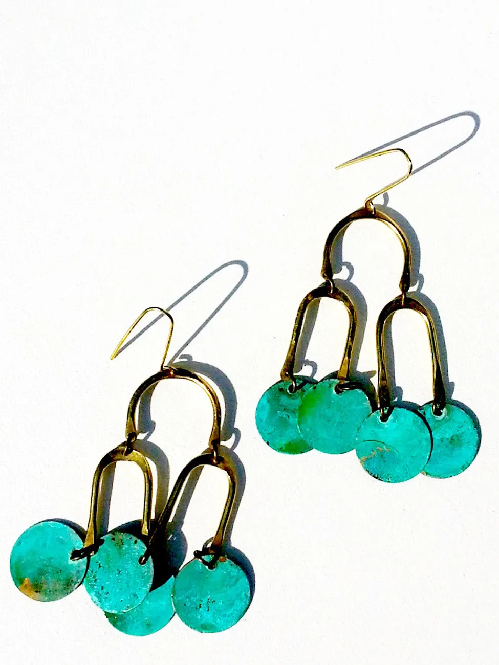 Earrings Chandelier Shape Patina