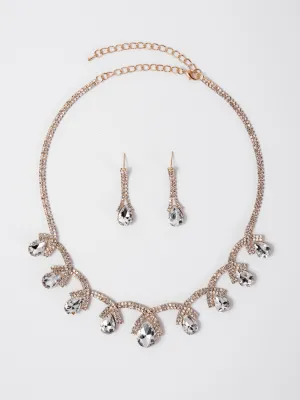 Eliana Statement Rhinestone Necklace Set