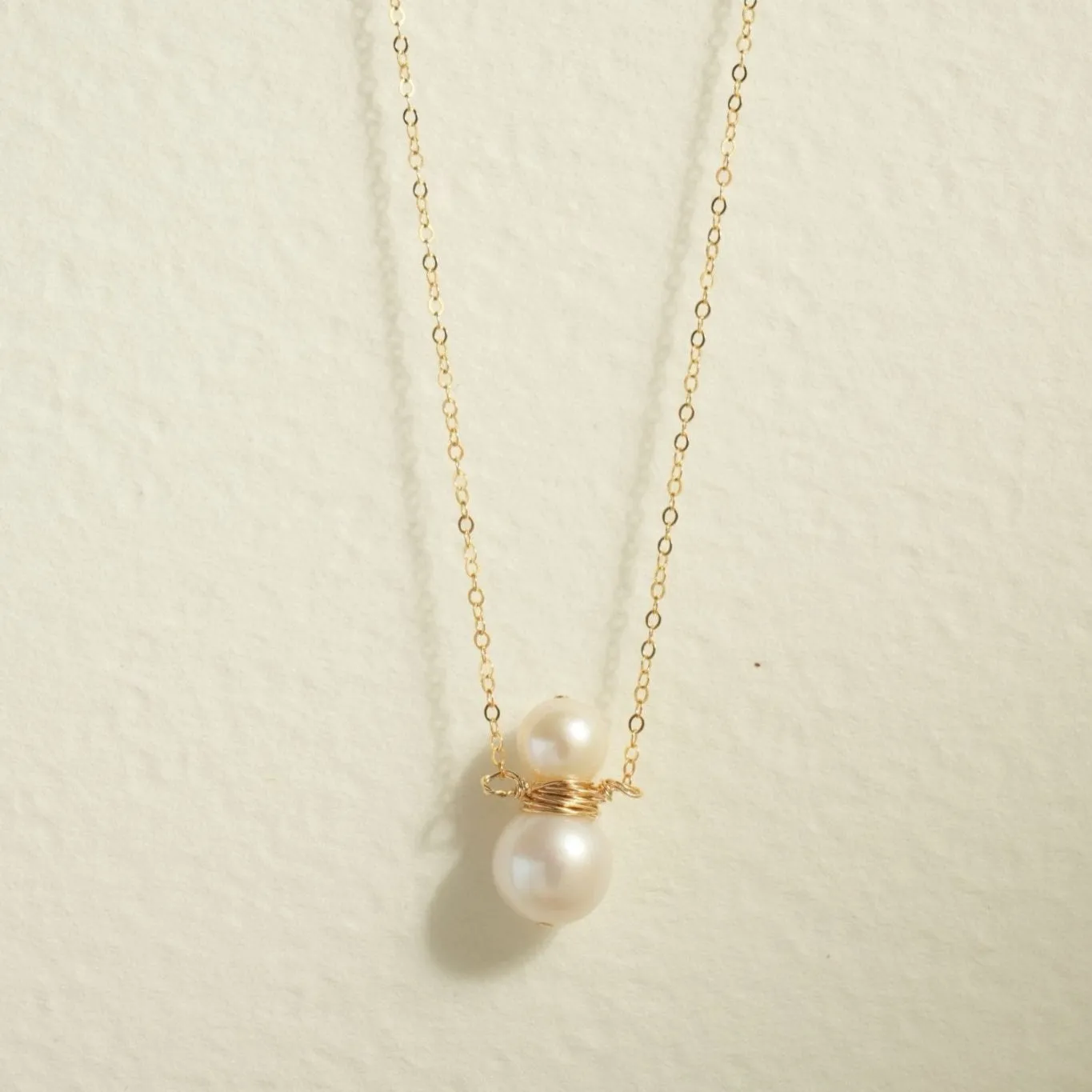 Embellished Series Snowman Pearl Pendants Necklace