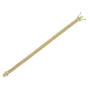 ERIN CHANNEL SET CZ CUBAN LINK BRACELET