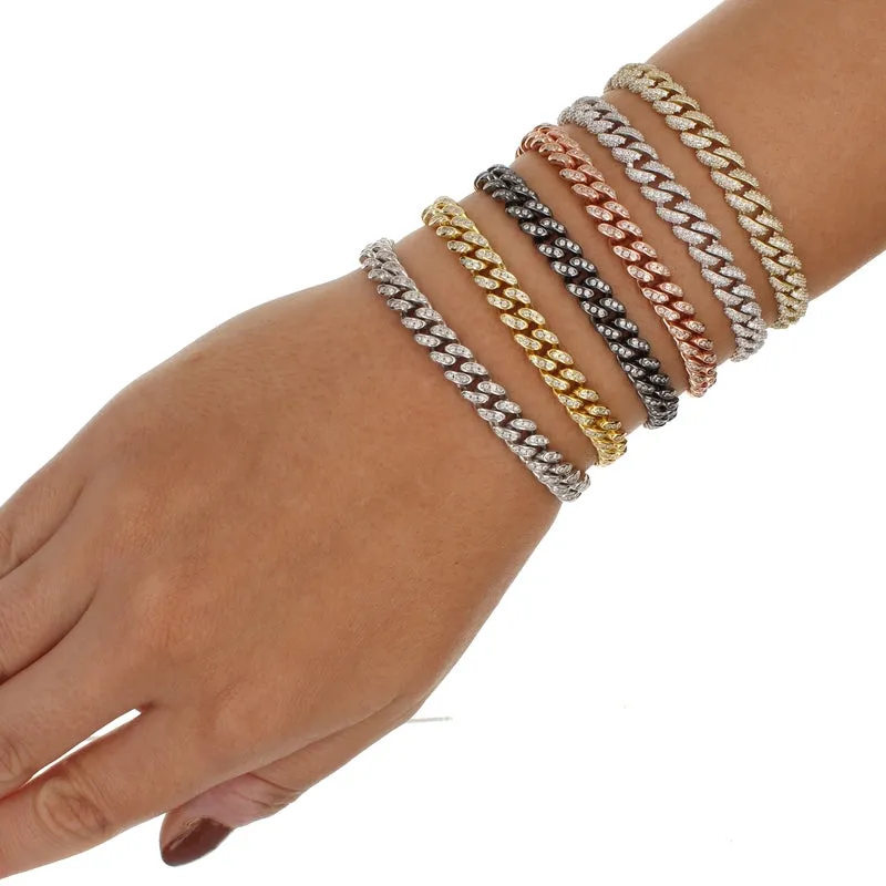 ERIN CHANNEL SET CZ CUBAN LINK BRACELET