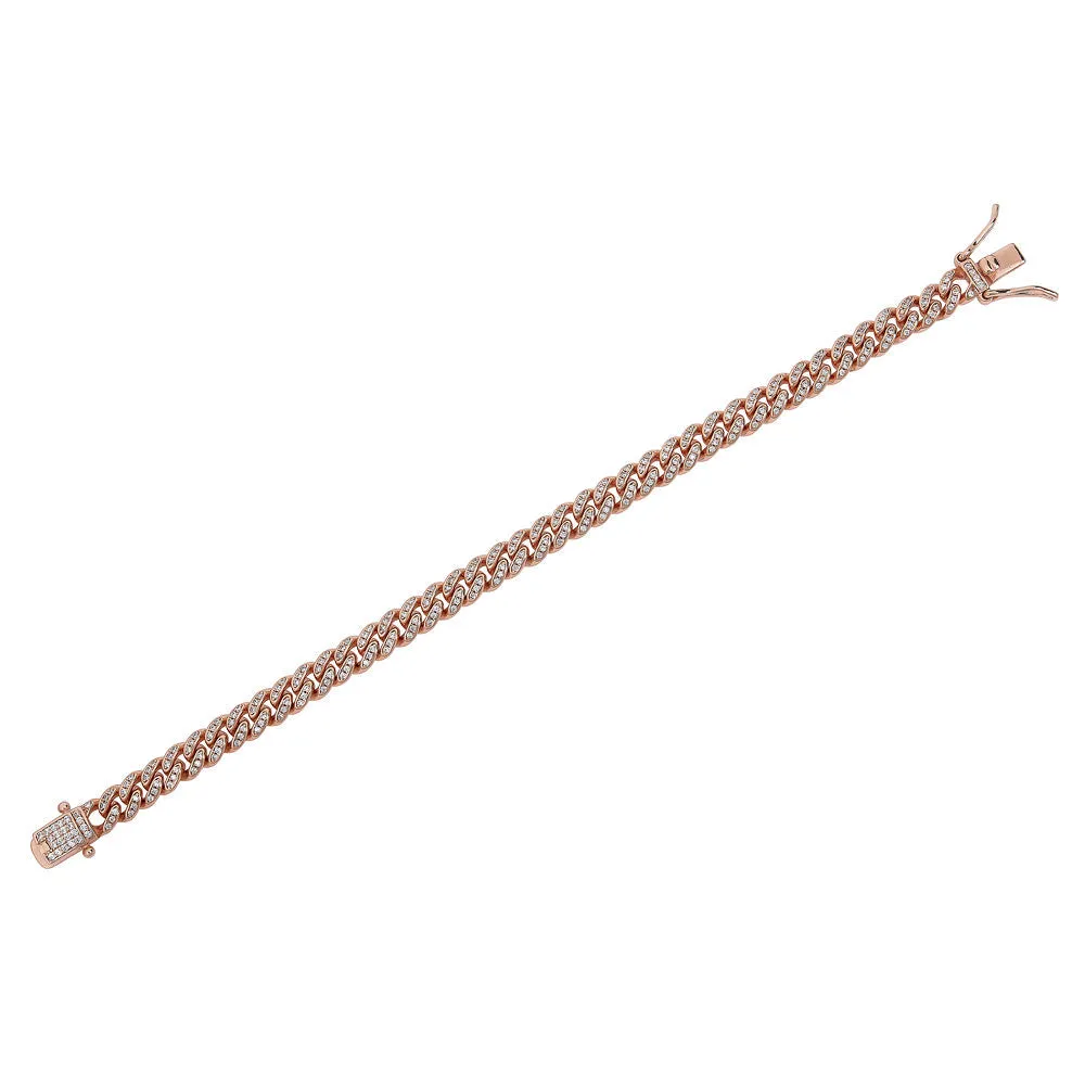 ERIN CHANNEL SET CZ CUBAN LINK BRACELET