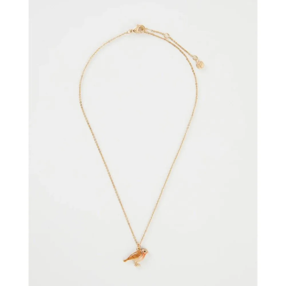 Fable England 47cm Gold Plated Robin Necklace