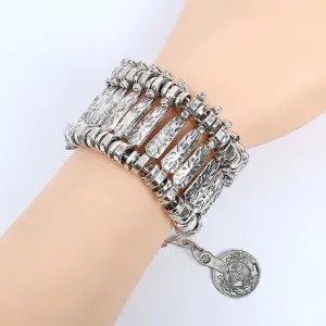 Fahion Vintage Boho Bracelets Bangles Gypsy Ethnic Multi Layer Coin Charm Bracelets For Women