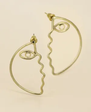 Fairtrade Abstract Face Earrings