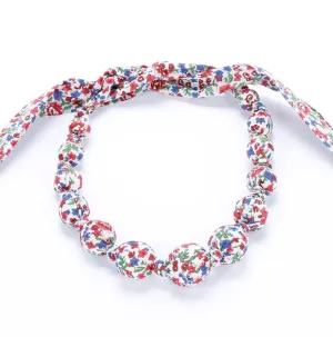 Floral Print Red/ Blue Necklace