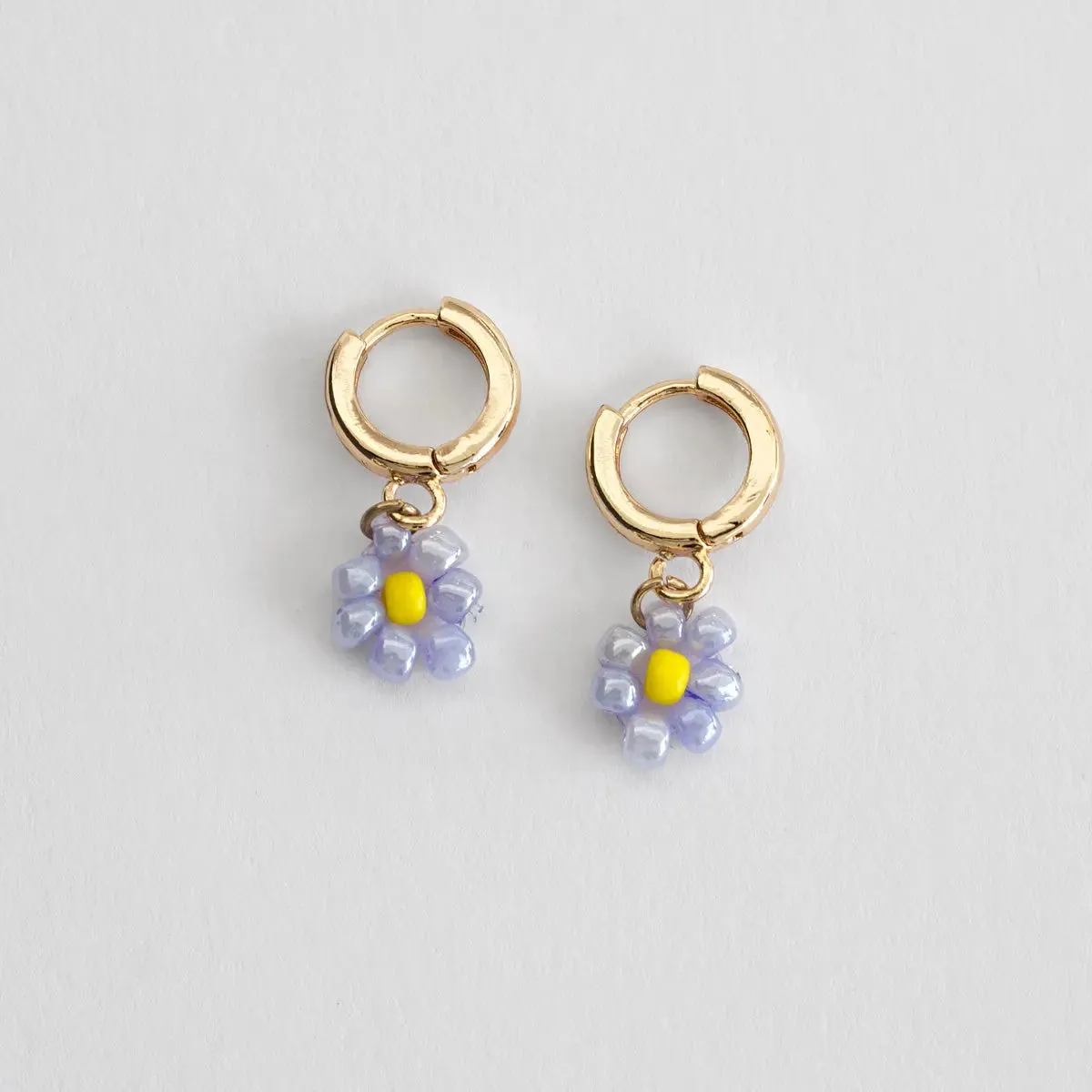 Flower Bead Hoop Earring