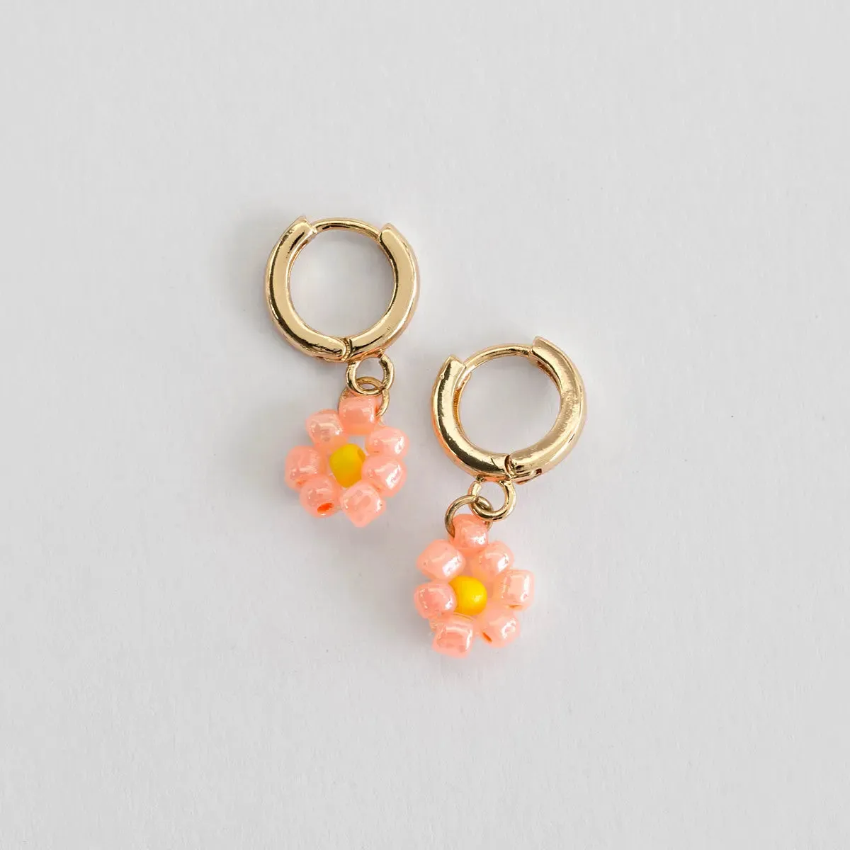 Flower Bead Hoop Earring