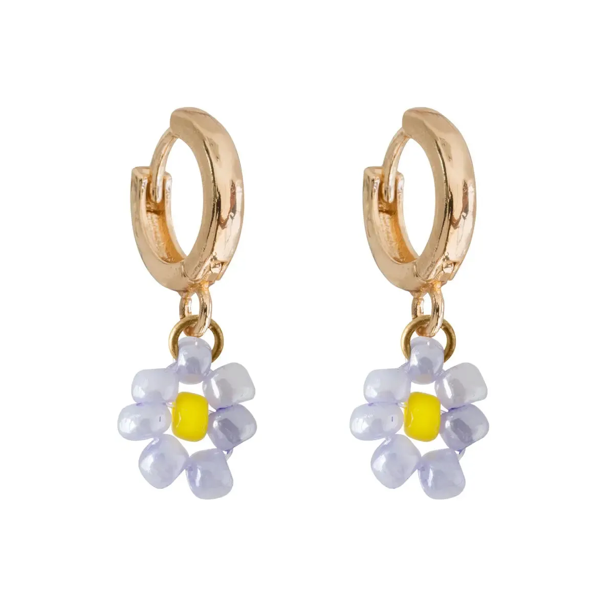 Flower Bead Hoop Earring