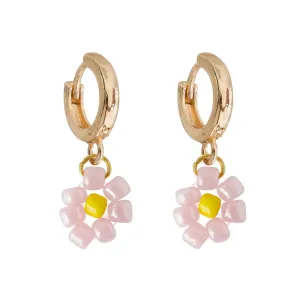 Flower Bead Hoop Earring