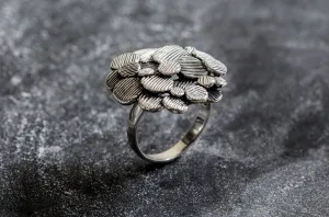 Flower Statement Ring - Artistic Silver Ring - Large Flower Ring