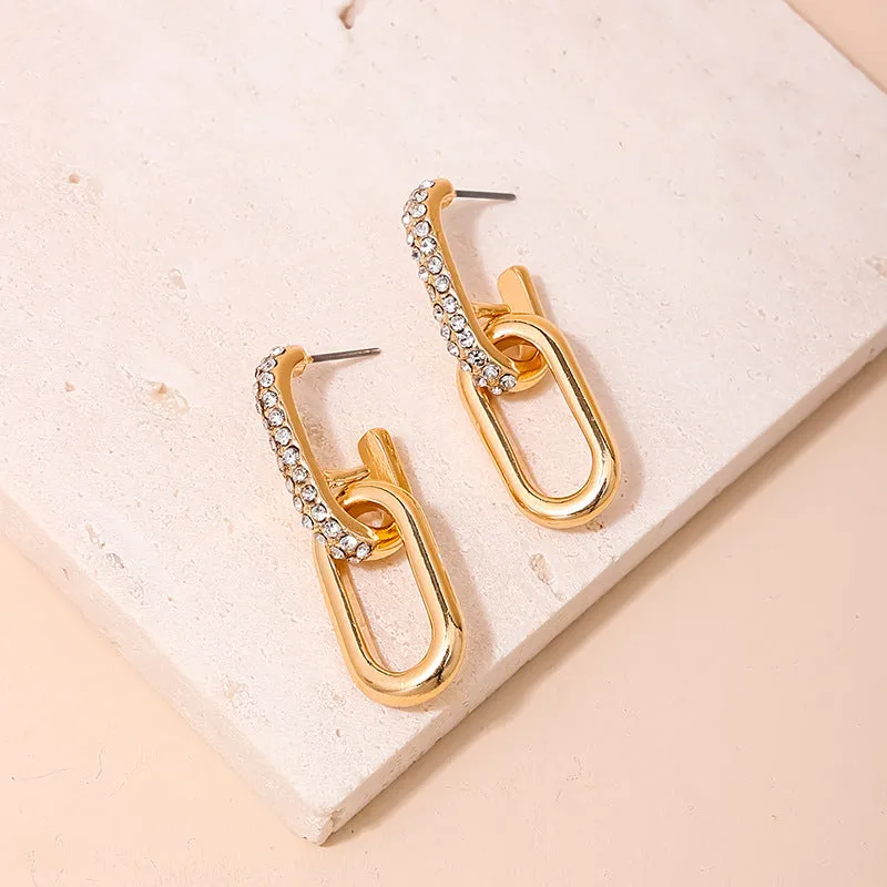 French Chic Oval Chain Hoop Earrings by Planderful - Vienna Verve Collection