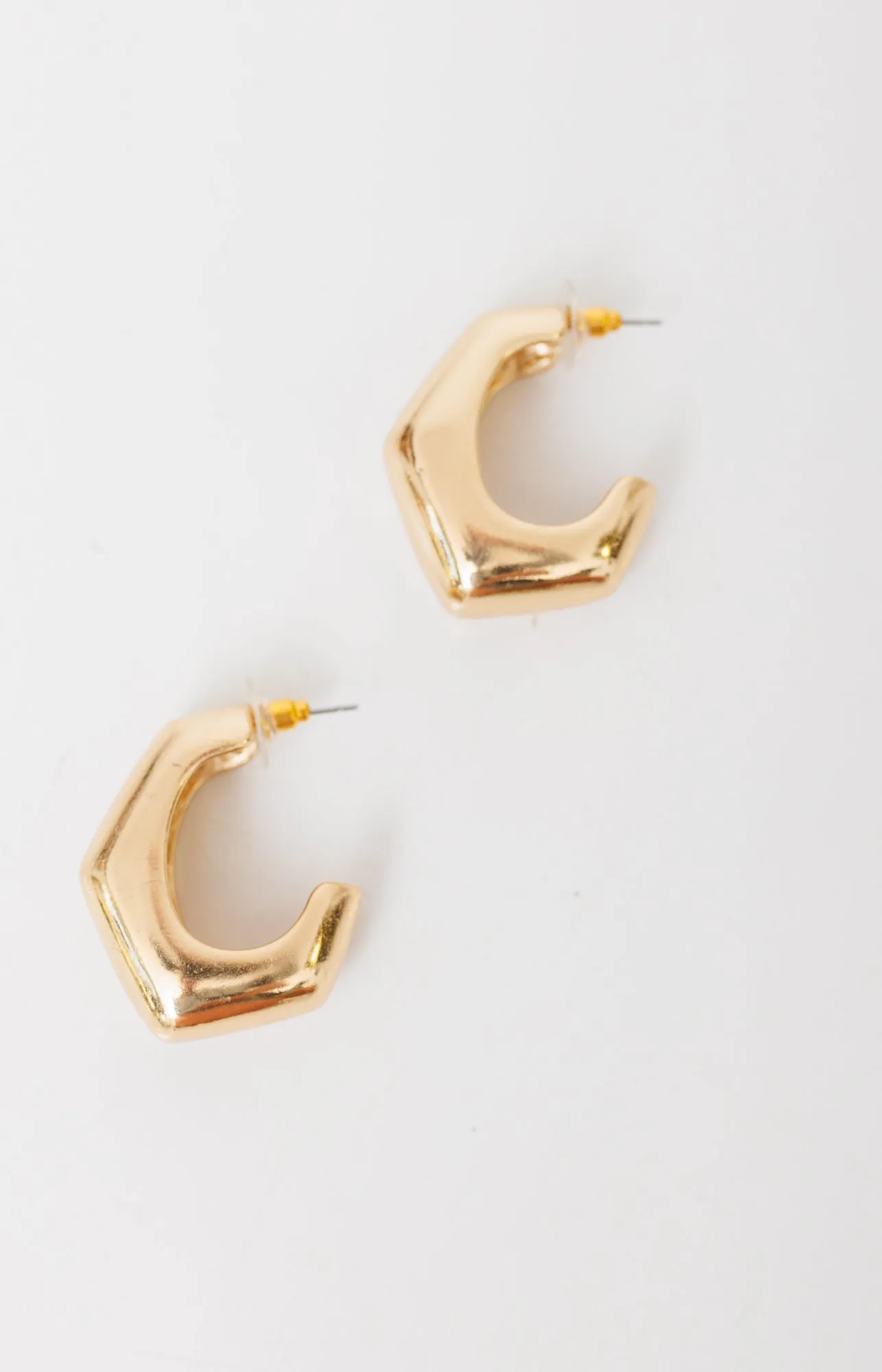 Geometric Hoop Earrings, GOLD