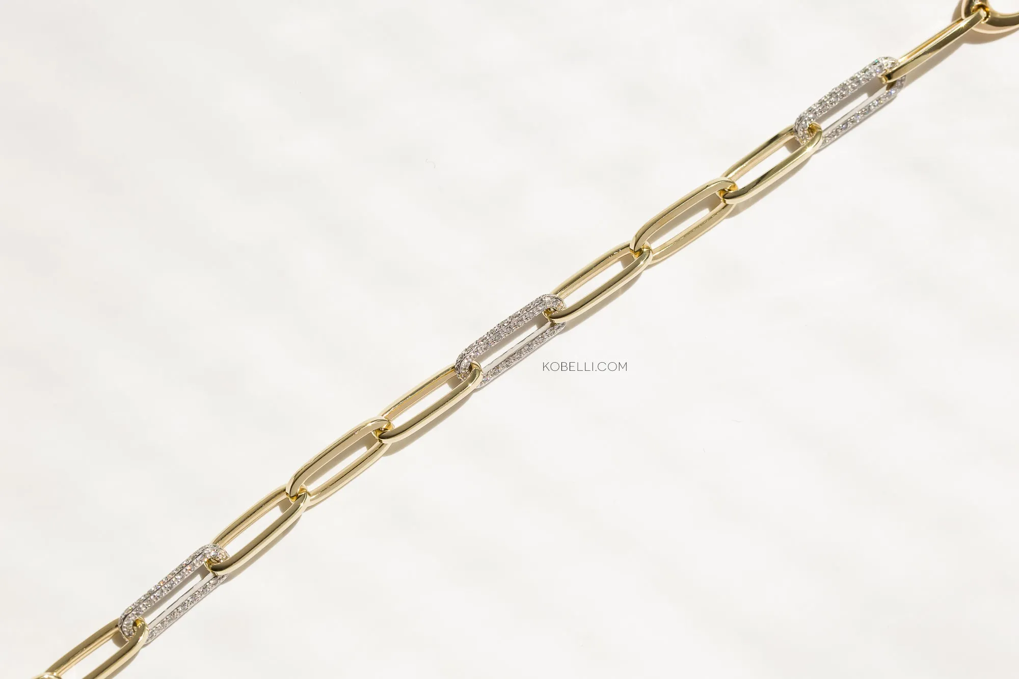 Gilda Diamond & Gold Paperclip Bracelet