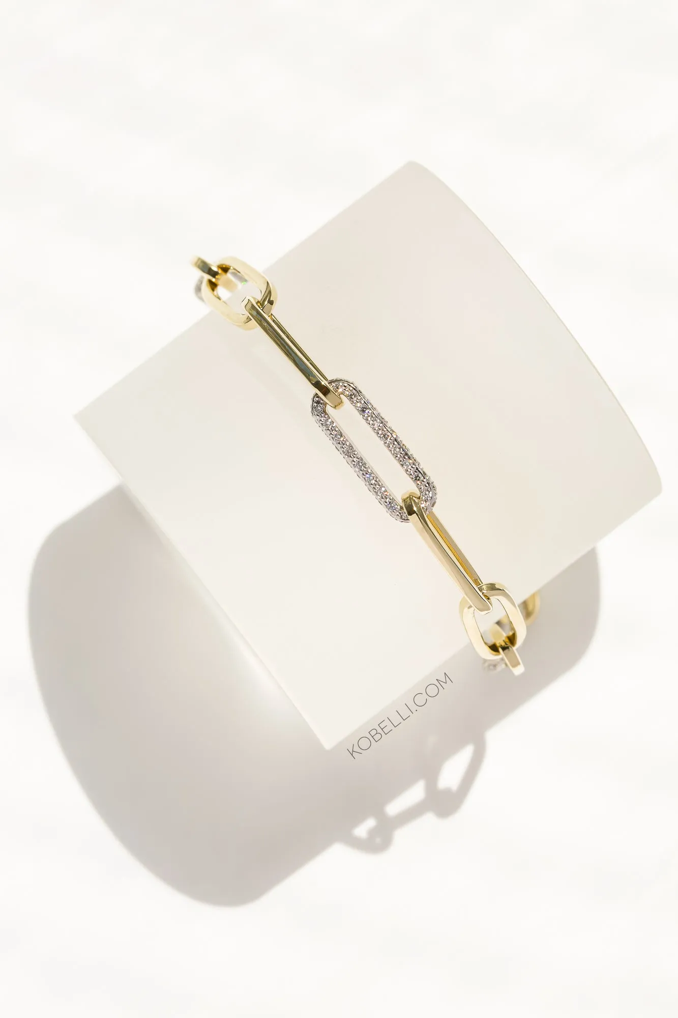 Gilda Diamond & Gold Paperclip Bracelet