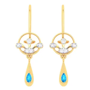 Gold Earrings With Unrivalled Design & Duo-gems From Amazea Collection