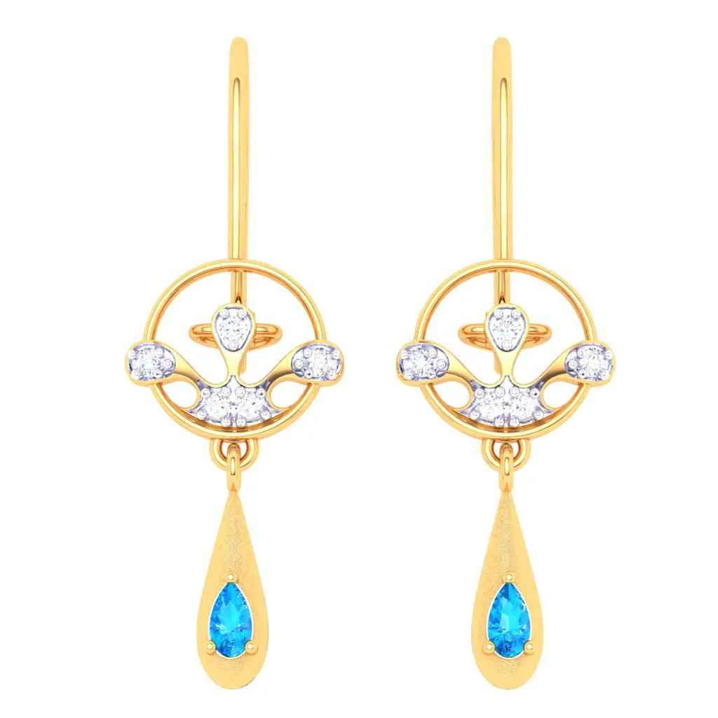 Gold Earrings With Unrivalled Design & Duo-gems From Amazea Collection