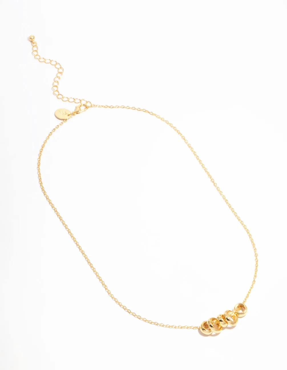 Gold Plated Rings Pendant Necklace