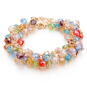 Handmade Gold Crystal Bracelets For Women Girls Best Friends Famous Brand Charm Bracelet Friendship Jewelry