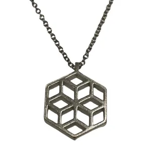 Hexagon Pewter Pendant (LG58)