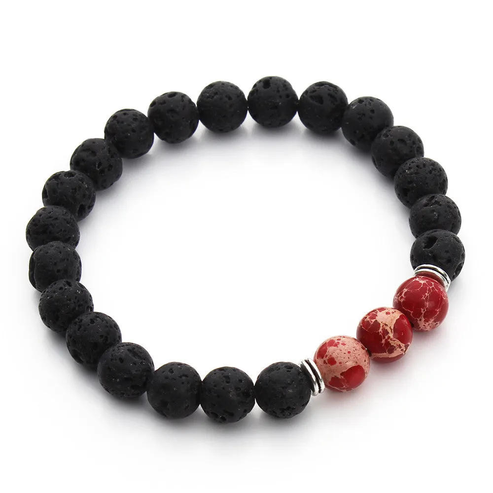 High Quality Black Lava Stone Beaded Bracelet Bangle Imperial Beads Stretch Women Mens Energy Yoga Jewelry Gift Bracelets