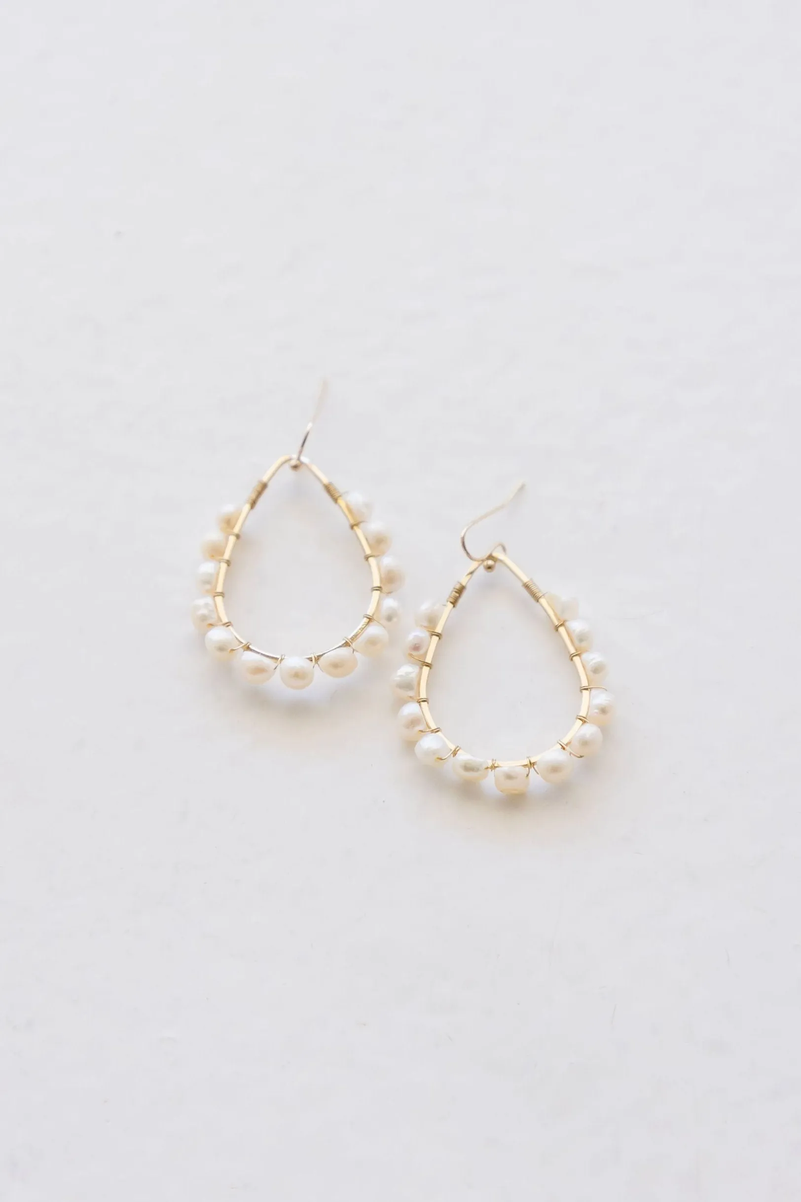 Jules Pearl Teardrop Earrings Gold