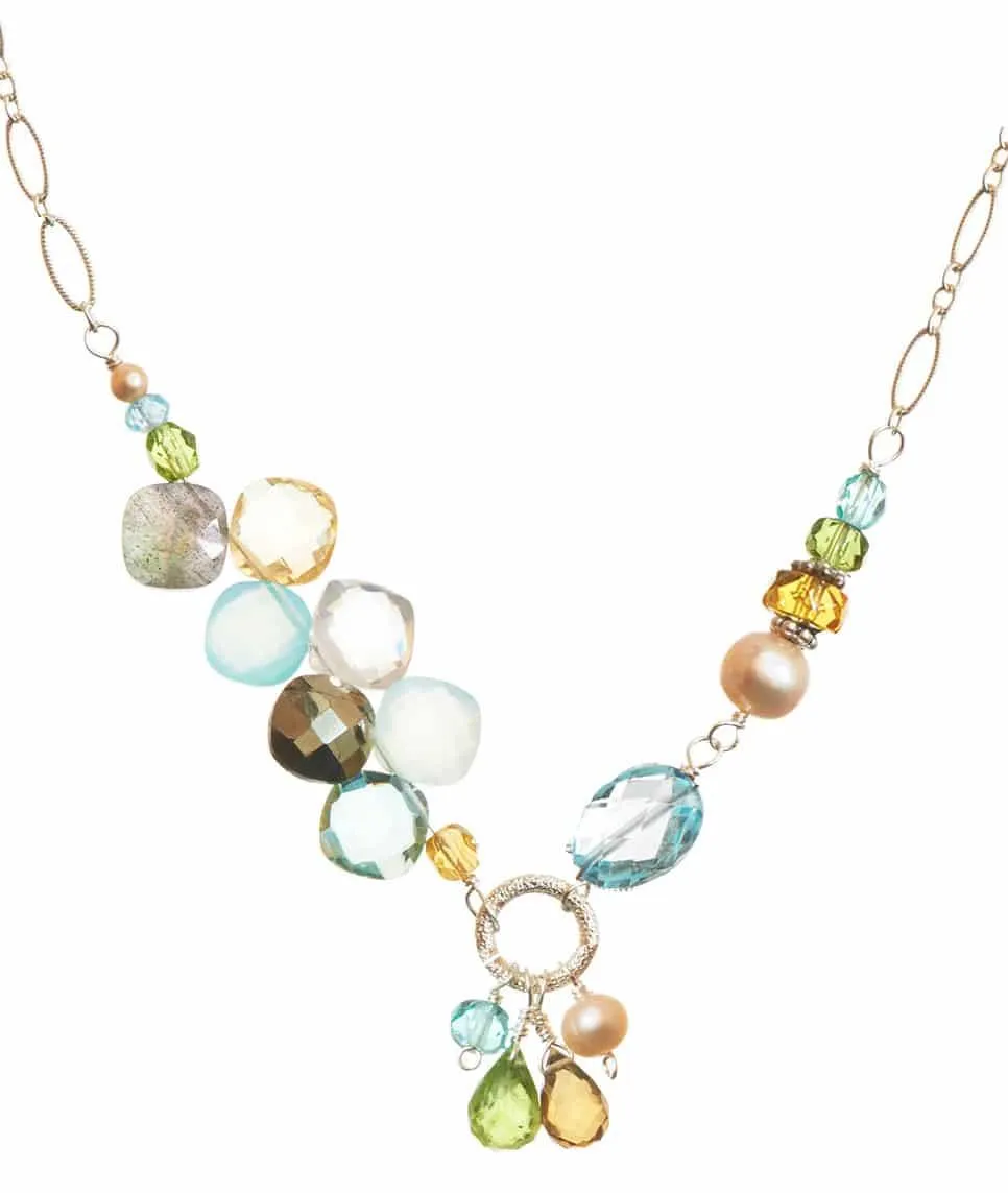 Juno Neutrals Multigem Unique Necklace