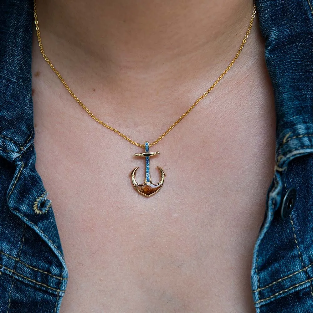 Koa Wood Anchor Pendant