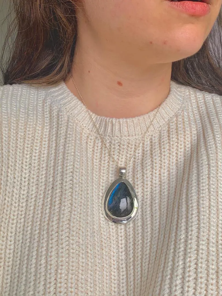 Labradorite Anthea Pendant - Large Teardrop