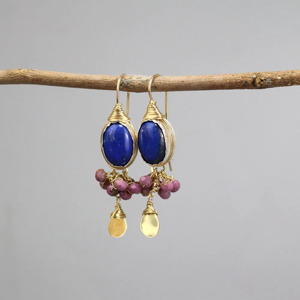 Lapis Lepidolite Ronit Earrings