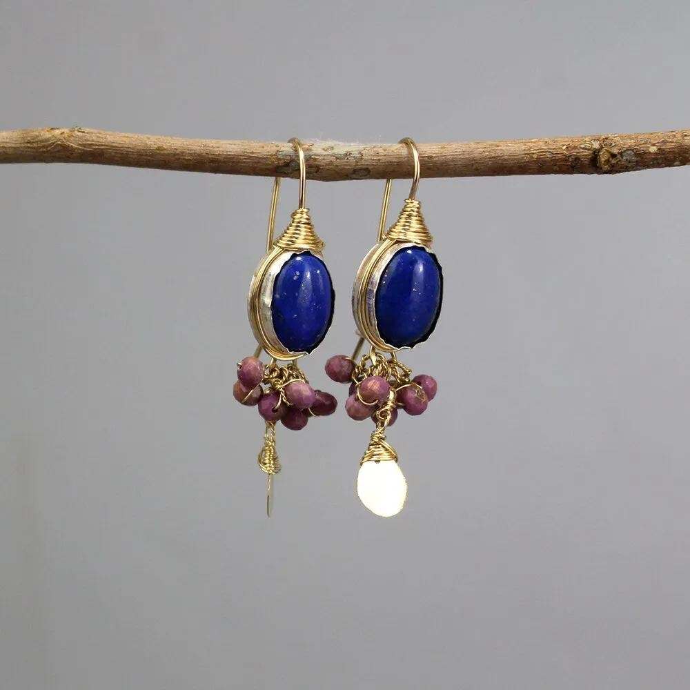 Lapis Lepidolite Ronit Earrings