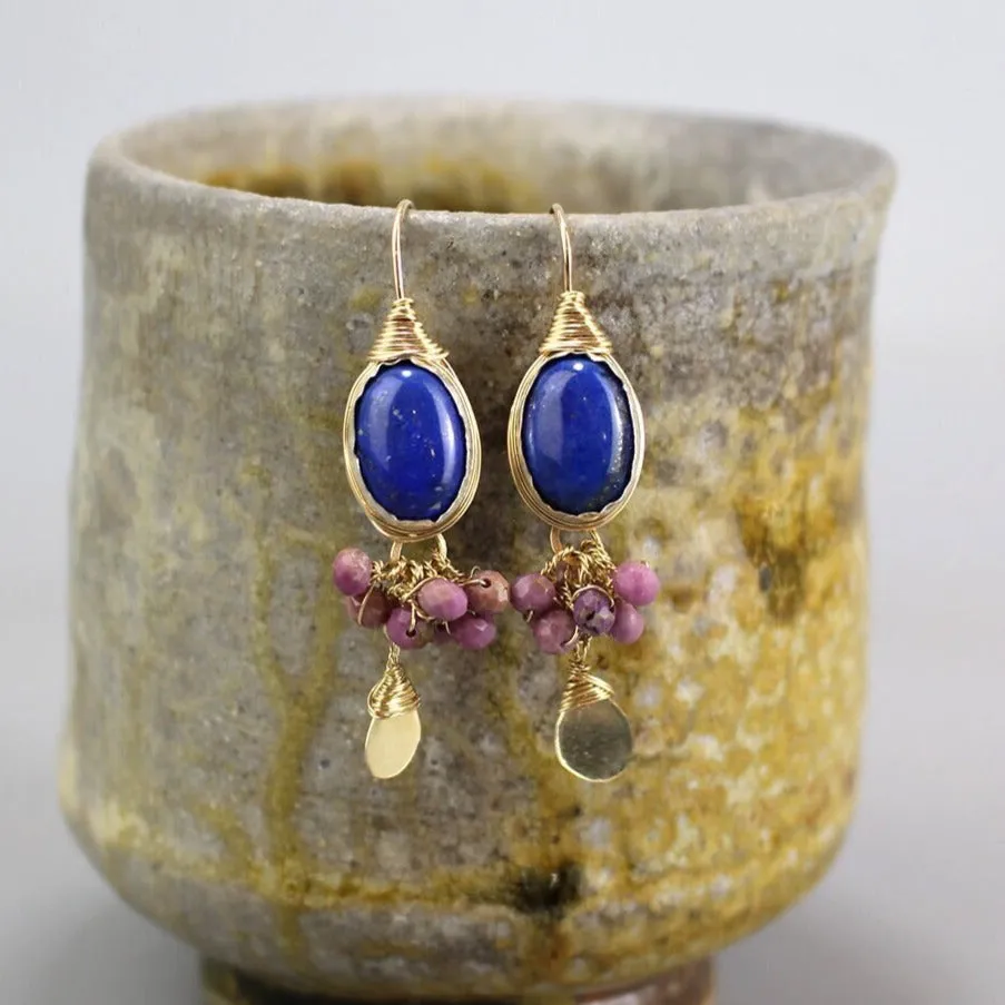 Lapis Lepidolite Ronit Earrings