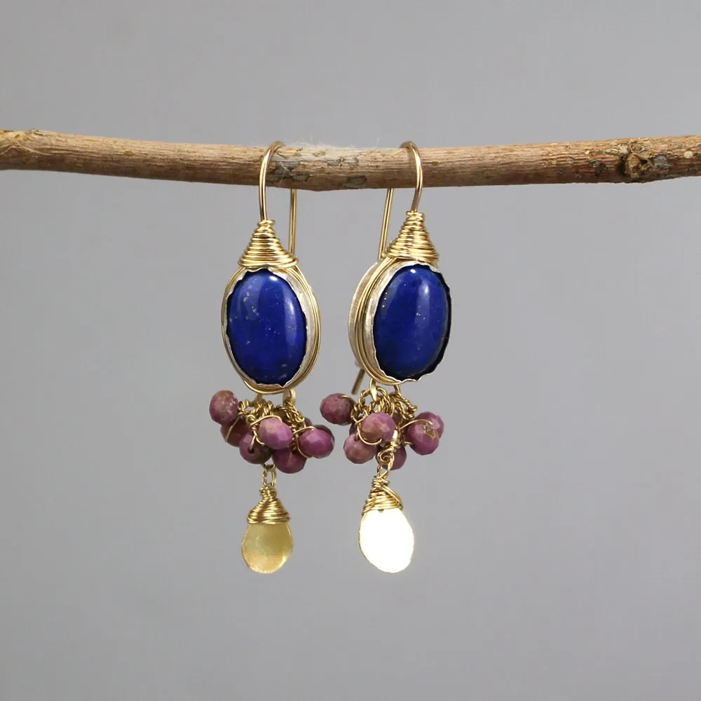 Lapis Lepidolite Ronit Earrings