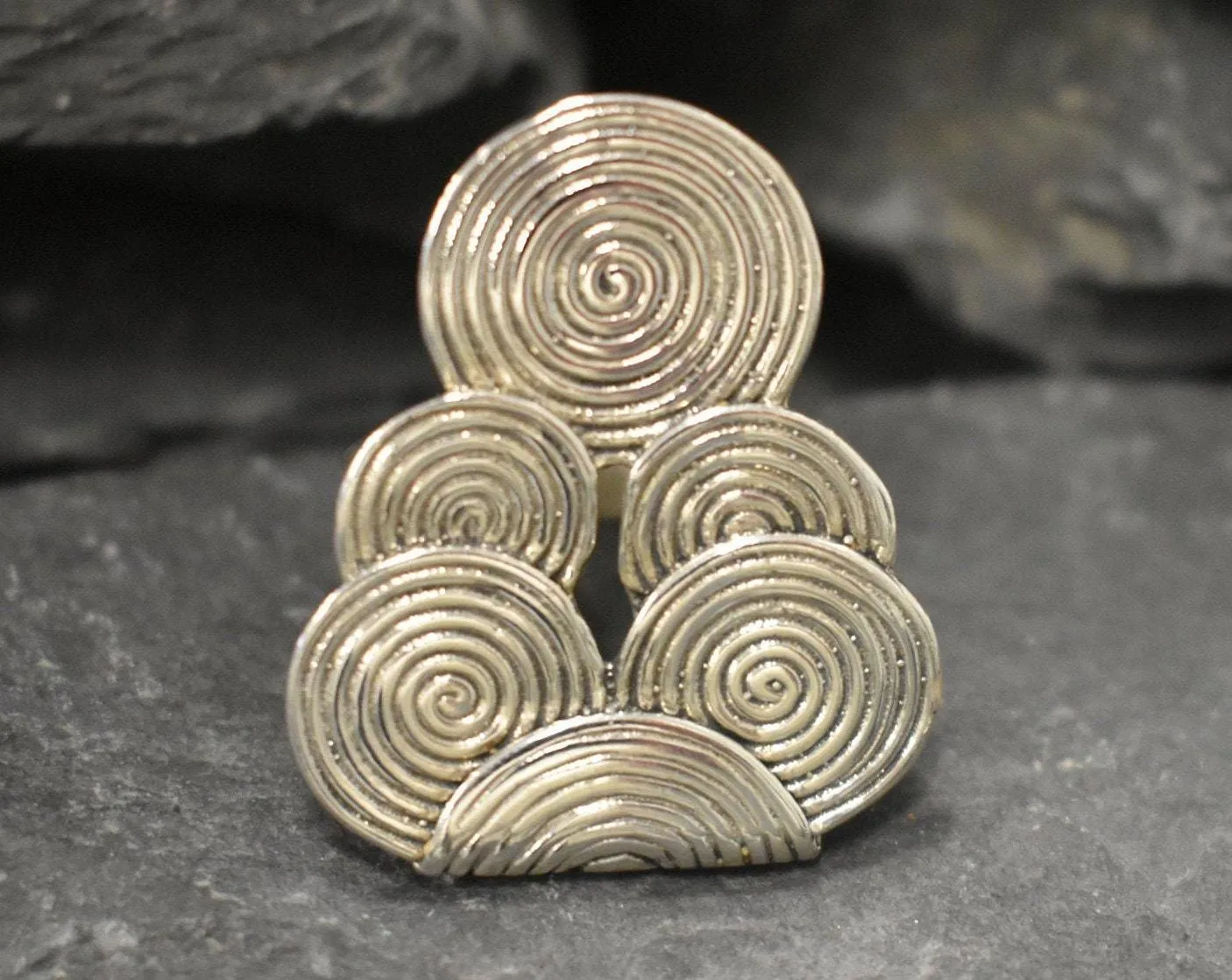 Large Infinity Ring - Big Boho Spiral Ring - Silver Spiral Statement Ring