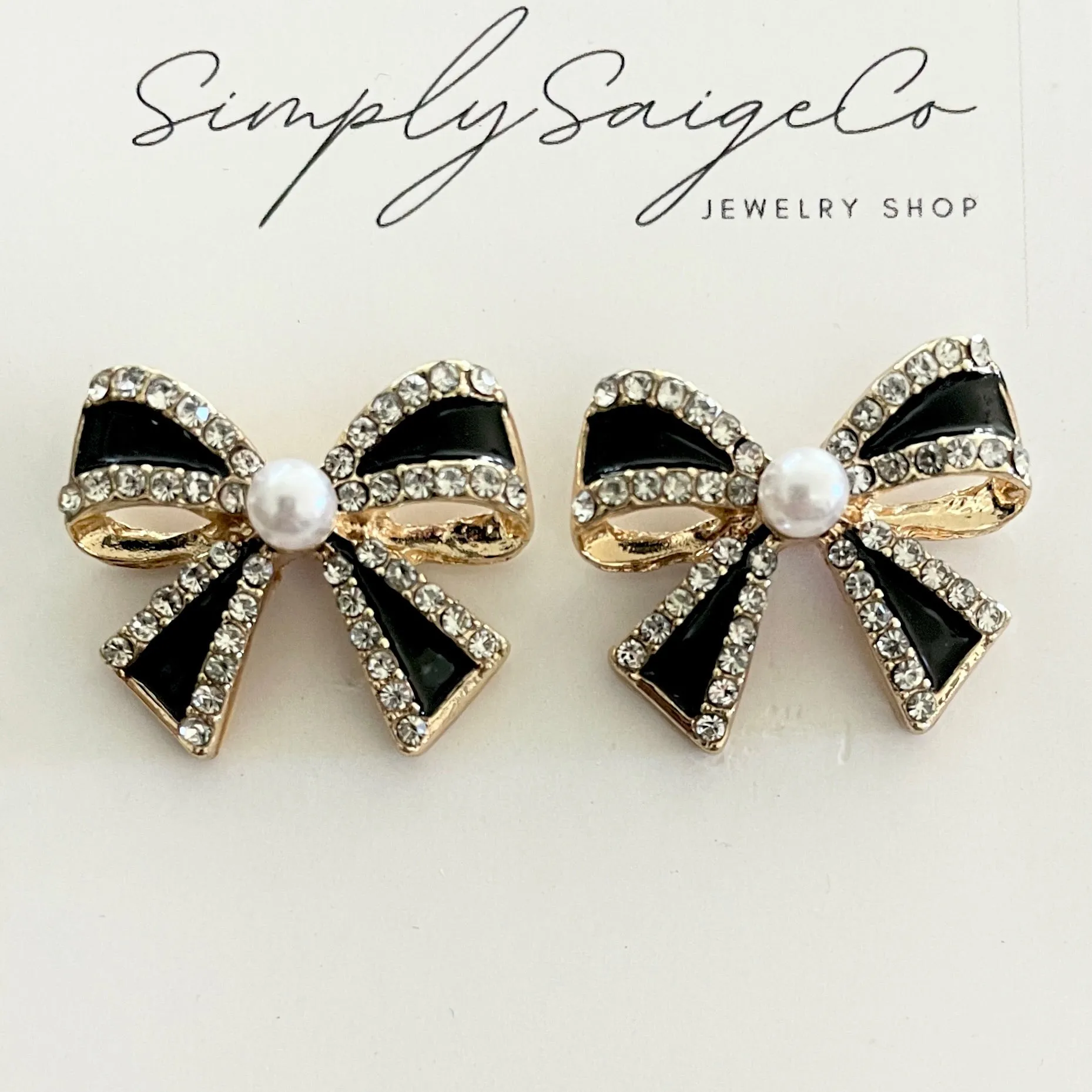 Little Bow Pearl Earrings - Christmas Special