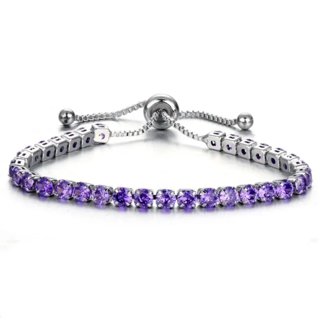 Luxury Cubic Zirconia Tennis Bracelets For Women in Gold Silver Color