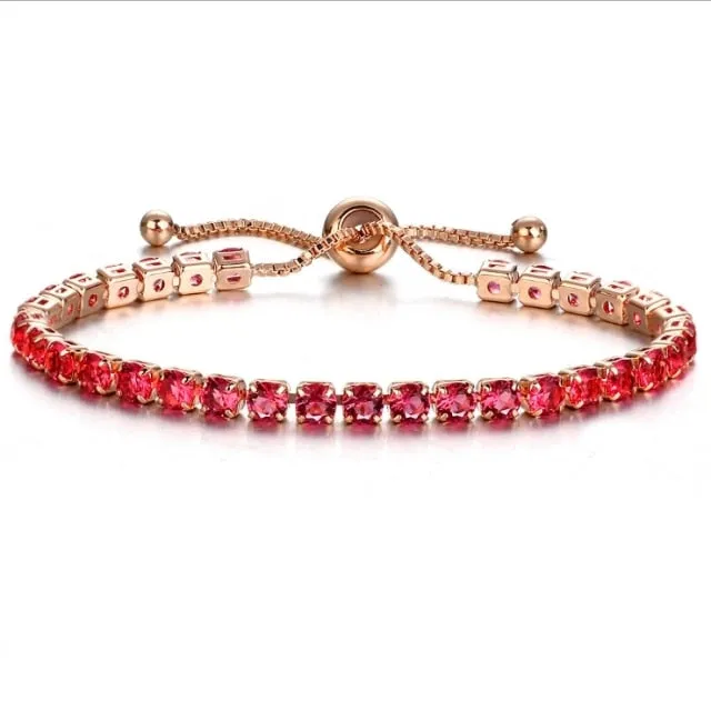 Luxury Cubic Zirconia Tennis Bracelets For Women in Gold Silver Color