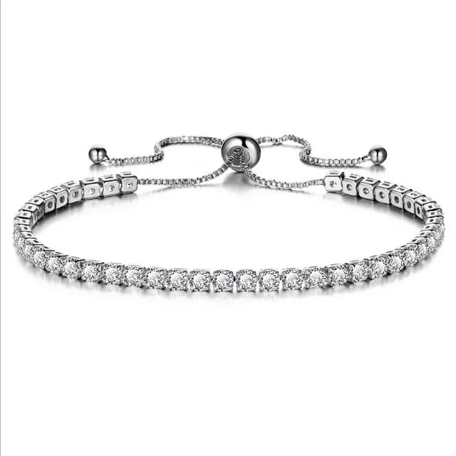 Luxury Cubic Zirconia Tennis Bracelets For Women in Gold Silver Color