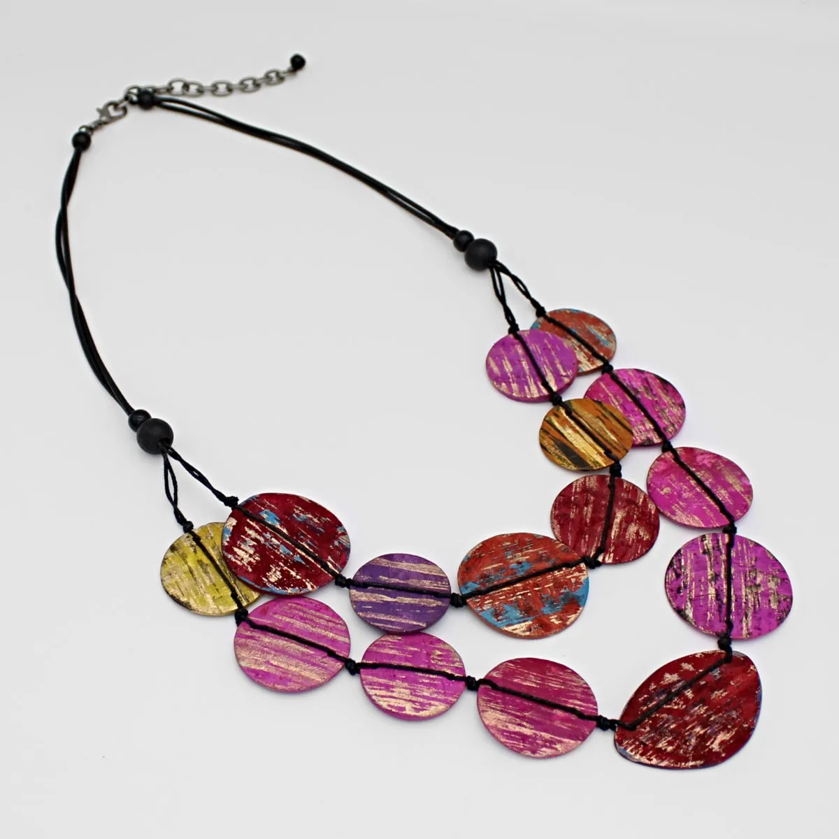 Magenta Quinn Dual Strand Shell Necklace